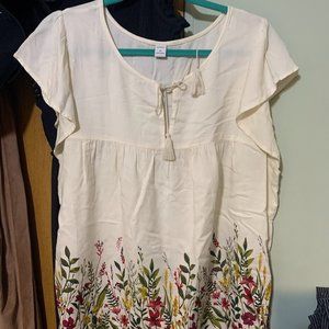 Flutter sleeve floral print top!